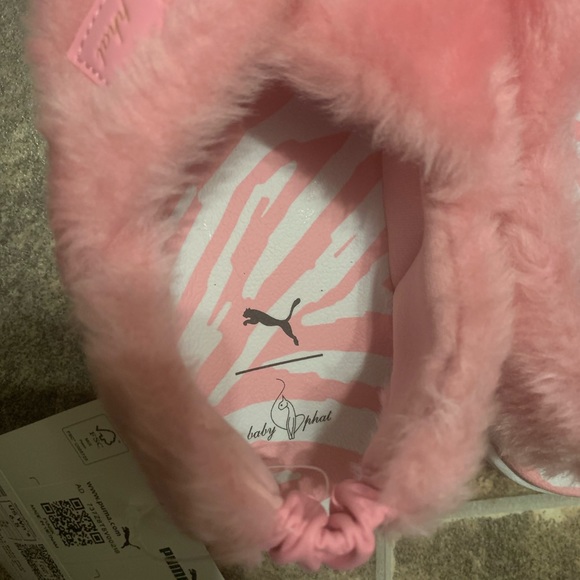 PUMA Baby Phat x Mayze Platform Sandal Pink White Fur Slip On Slide New - Picture 5 of 10